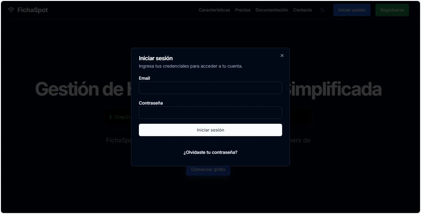 Formulario de inicio de sesión